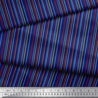 Soimoi Blue Rayon tkanina vertikalna pruga otisnuta zanata tkanina od dvorišta široka