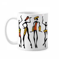 Priltiva Afrika Aboridžina Crna plesa Totems MUG CETTERY CERAC kafe Porcelanski čas