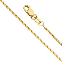 Čvrsta 14K žuto zlatna ogrlica s dijamantnom rukom sa pšeničnim lancem sa