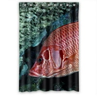Ganma Crvena riba pored zavjese od koralne tuširanja poliesterska tkanina kupatilo tuš za tuš