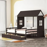 Kreveti sa dvostrukim krevetima sa dvije ladice, kućni krevet, kombinacija bočnih bočnih kreveta veličine
