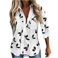 Košulje za ženski modni ispisani gumb dolje rever dugih rukava Jednoj košulja grudice Cardigan bluza