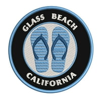 Staklena plaža, kalifornijska željeza ili šivati ​​na vezenu mrlju tkanine zakrpa Ocean Beach, sol Life