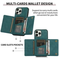 Poklopac JIAHE za iPhone Pro Max, novčanik s džepom držača kartice, robusno otporno na kožu PU kožnu