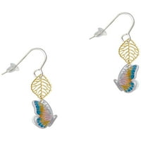 DELIGHT nakit silvertone prozirne pastelne leteće leteće leptir zlatne minđuše