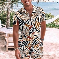 Muške ljetne majice na plaži, Cvetni ležerne kratke rukave Havajske majice Hraštači outfit odijelo Trackies