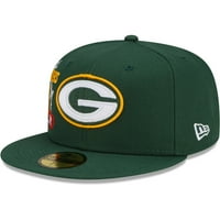 Muški novi Era Green Green Green Bay Packers City Cluster 59Fifty ugrađeni šešir