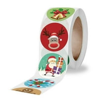 Sretan božićni naljepnici naljepnice Roll okrugli oznake Ljepile Xmas Dekorativni koverte naljepnice