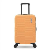 Karirano teško nošenje na narančastom koferu