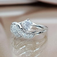 ONHUON EXQUISITE izdubljeni prsten Flink inlaid cirkon pero prsten za žene ženski nakit
