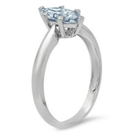 1. CT sjajan markizni rez simulirani plavi dijamant 14k bijeli zlatni pasijans prsten sz 5