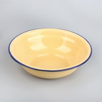 Temacd Bowl izdržljiva Vintage emajl ploča za supu za kuhinju žuta