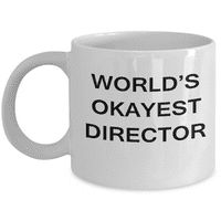 Smiješna krigla - najmanji direktor na svijetu - porculanski bijeli smiješni šalica za kafu i pokloni