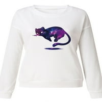 Ženska modna mačka Print dugih rukava majica Duks povremeni pulover
