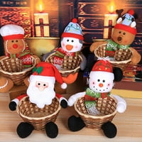 Santa Claus Snowman Candy Skladištenje Bambusova košarica Božićni poklon Desktop Ornament Višekoračka