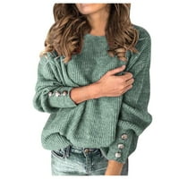 Džemper za žene Ženski turtleneck pleteni džemper duks dugih rukava elegantne casual vrhove mint zelene