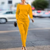 Žene Trackiots Sportska odjeća Dugi rukav parove pulover Ležerne prilike žuti xxl