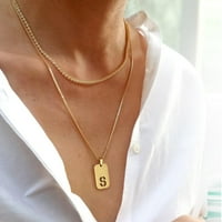 Zlatne početne ogrlice za muškarce Žene od nehrđajućeg čelika BO lančani monogram kapital ogrlica
