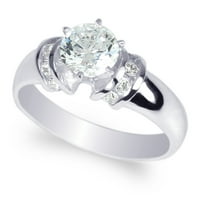 Dame 14K bijelo zlato 0,8ct okruglo CZ Prekrasna čvrstoća vjenčana prstena 4-10