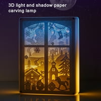 3D lampica sa 3D papirom Novel Papercut Light Bo LED noćni lagani papir Skulpture za rođendanski poklon