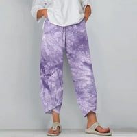 Ženske y2k hlače Pogodne pantalone Ljeto široko-noga Capris obrezana plaža elastična struka vreća za