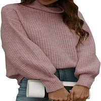 Žene zimske pletene turtleneck pulover duks dugih rukava Ležerni labavi lagani džemper
