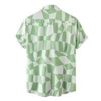 Vikudaty mužjak ljetna casual geometrijska košulja za tiskane kratki rukav isključite košulju ogrlice