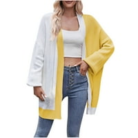 Ženski džemper Cardigan Fashion Color Match Srednja duljina pletena odjeća dugi rukavi pletiva jakna