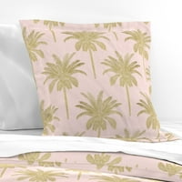 Pamuk saveen prirubdjela Edge Sham, euro - Tropical Whimsical Glamour Maksimalistička palma Egzotična