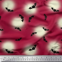 Soimoi pamučna patka tkanina Mjesec & Bat Halloween Ispis tkanina od dvorišta široka