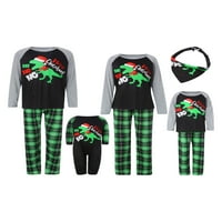 Porodični božićni pidžami podudarni setovi, jesenski poklopac s dugim rukavima na vrhu kaidne hlače