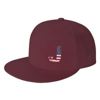 Ravna rub šešira snapbacke kape, slovo J Amerika SAD uzorka zastave Podesivi muškarci bejzbol kapa