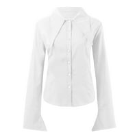 Akiihool radne bluze za žene Klasične majice plaika s majicama s dugim rukavima, ležerne bluze