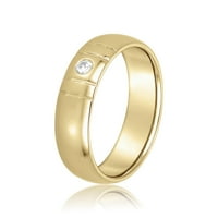 0,10CT Prirodni dijamant 14k žuti zlatni vjenčani prsten