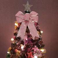 Smrznuta sjajna žična vezana DIY božićna luk Xmas Tree Ripbon Bowknot Privjesak poklon Bo Decor Party