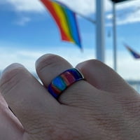 DENGMORE prsten personalizirani višebojni treperi prsten duginski prsten evropski i američki prsten