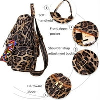 Ženski ruksak torbica Leopard Print Rucksack Crossbody Torba za rame PU PU kožni ruksak sa velikim kapacitetom