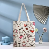 Slatka pekingese platna torba za pse, s dizajnerskom uzorkom odštampan za žene Kupovina, torba za višekratnu