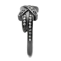 LUXE nakit dizajnira ženski svijetli crni prsten od nehrđajućeg čelika od nehrđajućeg čelika sa kubnim
