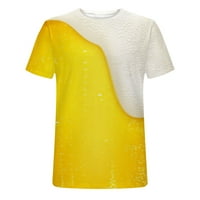 CLLIOS Muška košulja, nova modna muška majica 3D ne pozicioniranje pivo Print kratki rukav okrugli vrat