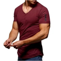 Ljetne košulje za muškarce Clearence Casual Moderan V-izrez kratki rukav Slim Fit Pulover Majica Bluzes
