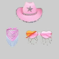 Cowboyhat naočale bandanakit kaudne šešir na šeširu Bachelorette Party Hat Bridal Party Hatwirlbanda