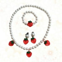 Besponzon Strawberry Pearl ogrlice narukvica uši za uši ženske tirkizne naušnice ogrlica narukvica