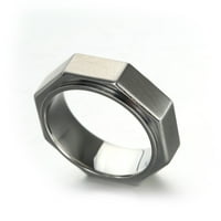 Toyella Jednostavan prsten od nehrđajućeg čelika Čelični prsten od titana, bijeli 12