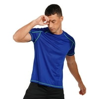 Inhzoy muške atletske majice Brzo suho vježbanje teretana Sportski tee vrhovi Royal Blue 4xl