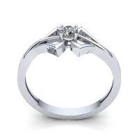 Original 1 4CT okrugli rez Diamond Dame Dame Bridal Solitaire Angažman prsten od punog 18k ruža, bijela