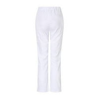 Duge hlače za muškarce Muškarci Žene Solidne boje Nugarske hlače za noge sa džepom bijeli xxxl je