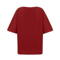 Feternal ženske modne ležerne ljetne vrhove tiskane majice kratkih rukava s pulover okruglim vratom