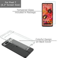Slim-Fit Gel TPU telefon za telefon za Google Pixel 7, sa kaljenim zaštitnim staklom zaštitnikom