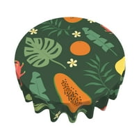 Vodootporna stolna krpa, papaja zmajski voćni print poliesterski okrugli stolnjak za dekor blagovaonice